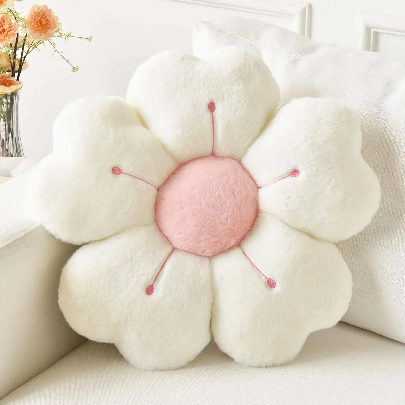 Soft Flower Throw Pillow
